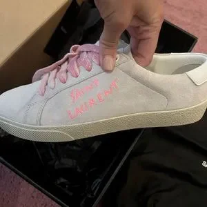 スニーカー SAINT LAURENT Pastel Pink Leather Court Classic Sneakers Saint Laurent Dusty Rose Court Classic Sneakers Review